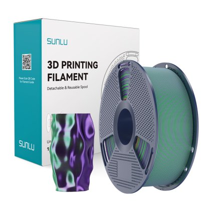 Dvoubarevná filamentová nit Sunlu PLA+ Silk (zelená a fialová)  Sunlu