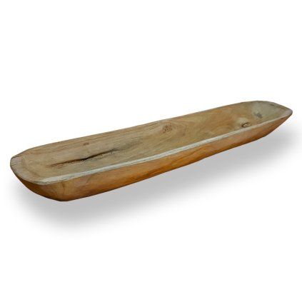 TEAK Mísa ve tvaru zaoblené loďky průměr 60 cm  Teak