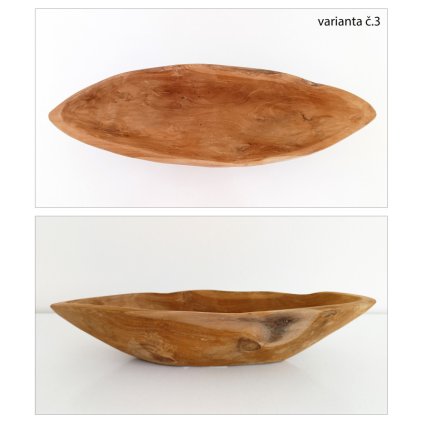 TEAK Mísa ve tvaru loďky průměr 40 cm  Teak