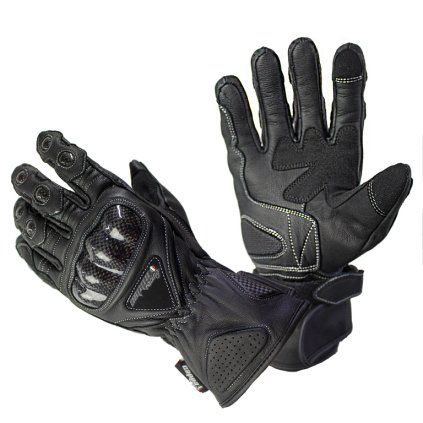 Rukavice moto CAP kožené dlouhé černé M  Cappa Racing