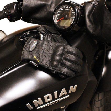 Rukavice moto MASS CE dámské kožené krátké černé M  Cappa Racing