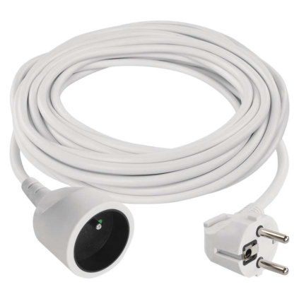 Prodlužovací kabel EMOS 10 m, 1 zásuvka, bílý, PVC, 1,5 mm2  EMOS