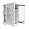 Počítačová skříň Darflash FT350 + 5 ventilátorů aRGB (bílá)