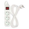 Prodlužovací kabel EMOS 5m, 3 zásuvky, s vypínačem, bílý, PVC, 1,5mm2  EMOS