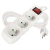 Prodlužovací kabel EMOS 5m, 3 zásuvky, s vypínačem, bílý, PVC, 1,5mm2  EMOS