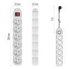 Prodlužovací kabel EMOS 2m, 6 zásuvek, s vypínačem, bílý, PVC, 1 mm2  EMOS