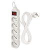 Prodlužovací kabel EMOS 3m, 5 zásuvek, s vypínačem, bílý, PVC, 1,5mm2  EMOS